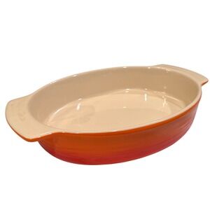 Swiss Pro Orange Ombre Oval Stoneware Baking Dish Ceramic Casserole Baker